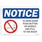 Signmission OSHA Notice, 5" Height, To Open Door Push Button On Sign With Symbol, 7" X 5", Landscape OS-NS-D-57-L-18683 - alternate 1
